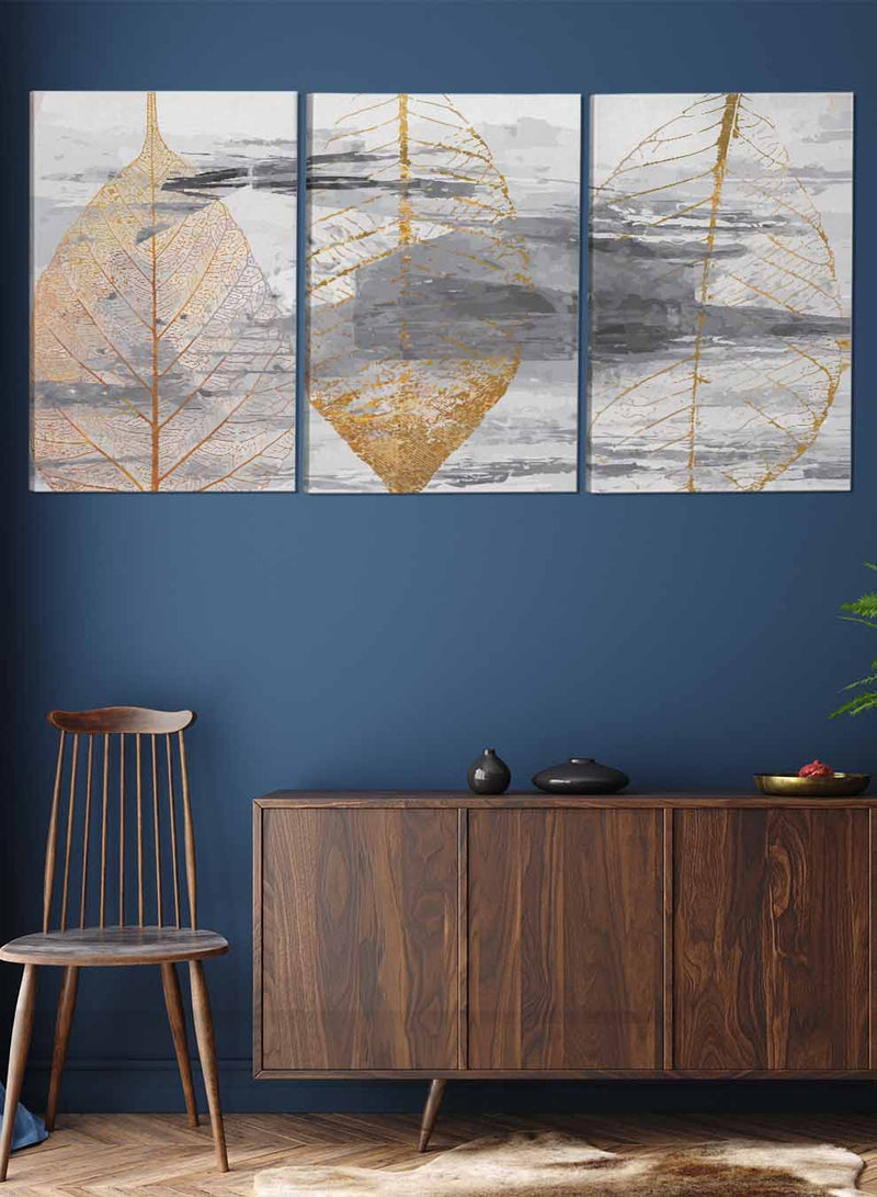 Leaves Triptych Abstract Paintings(set of 3)