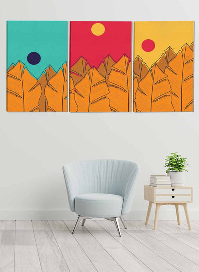 Banana Leaf Silhouette Abstract Paintings(set of 3)