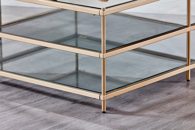 Gold Metal Square Coffee Table