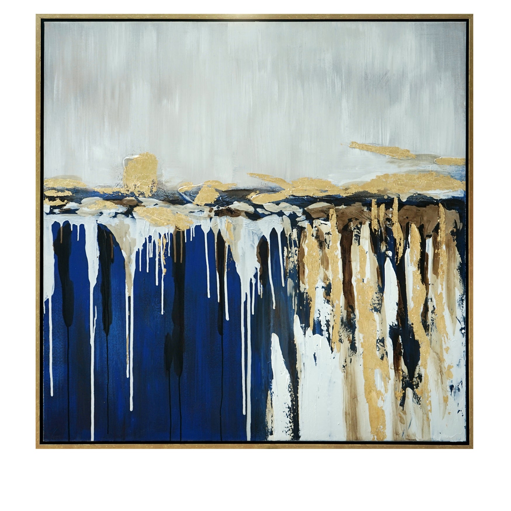 Goldenrod Navy Handmade Painting