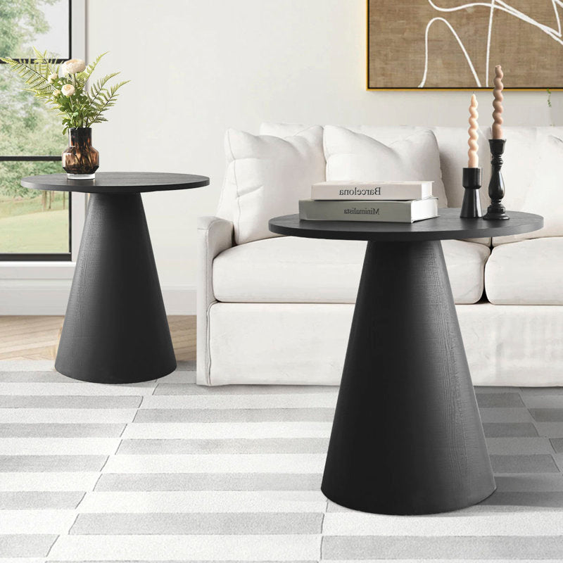 Royal | Heritage Harmony Natural Marble Side Table - Black - 55×45 cm