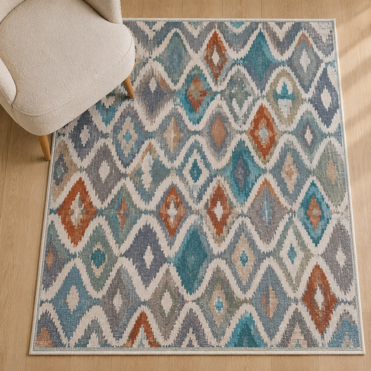 Tribal Blue and Red Rug
