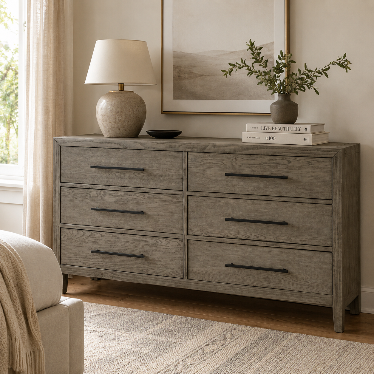 Versailles Contemporary 6-Drawer Dresser