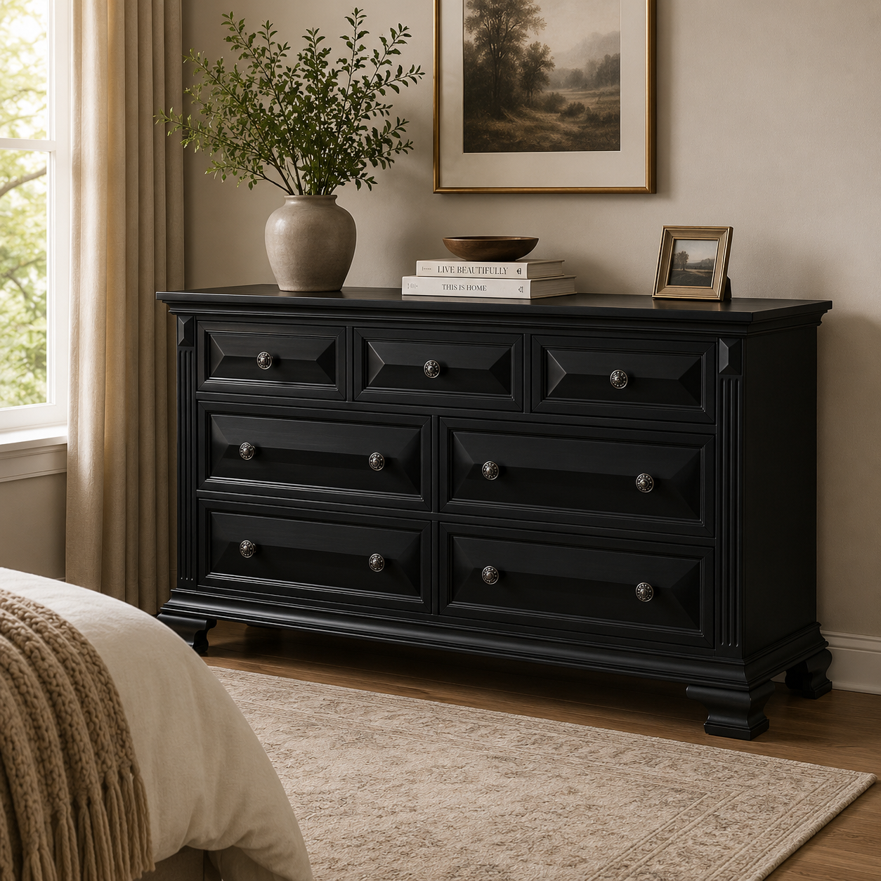 Bridgestone 7-Drawer Dresser in Black