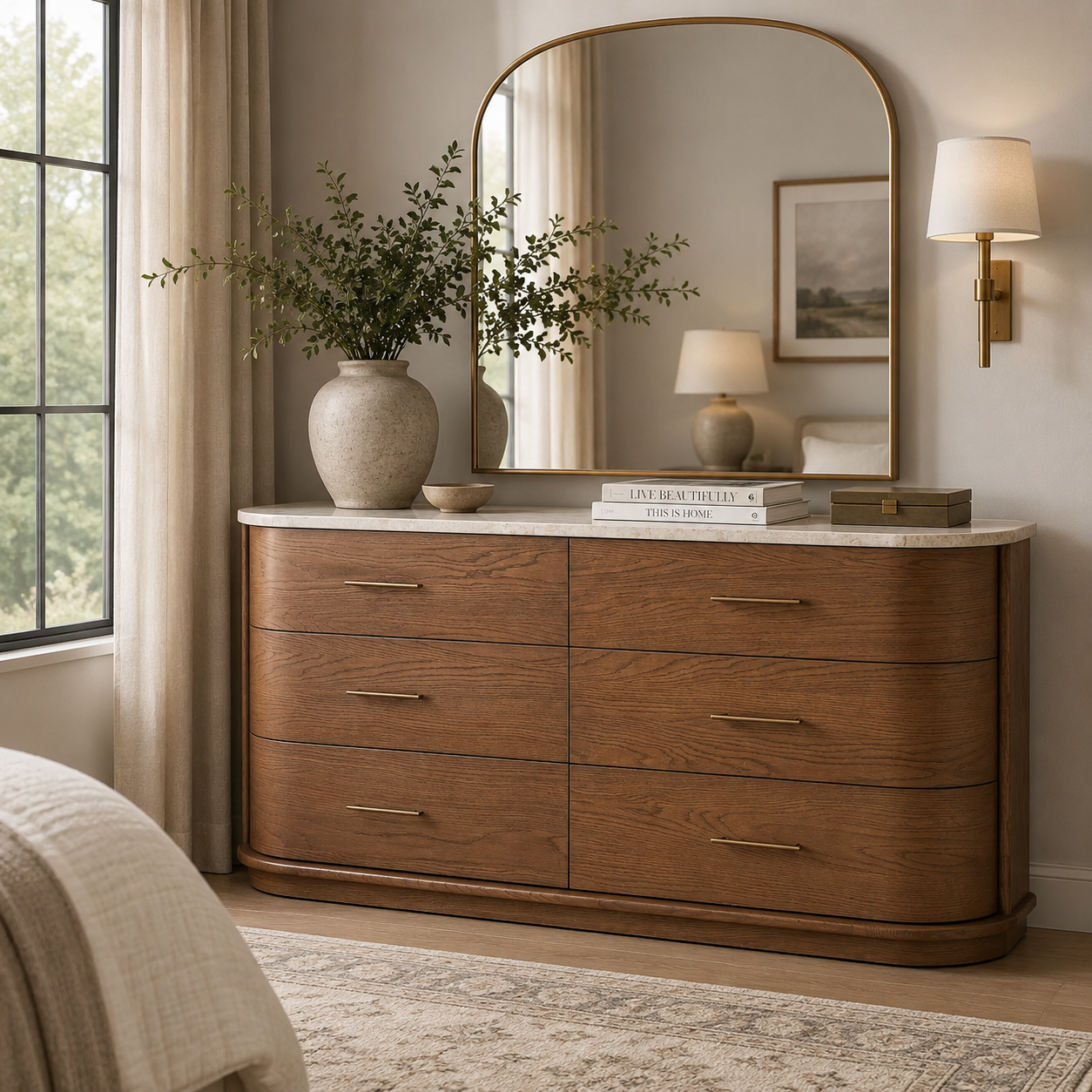 Warner Light Brown 6-Drawer Dresser