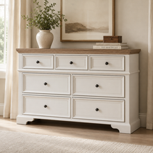 Eastwood Youth 7-Drawer Dresser in Brown and Off-White