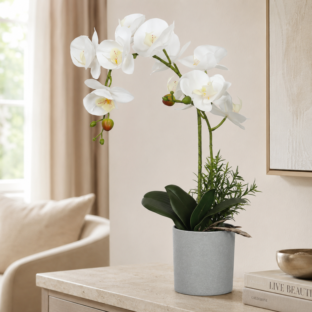 Nice Potted Artificial Orchids Bonsai 50CM