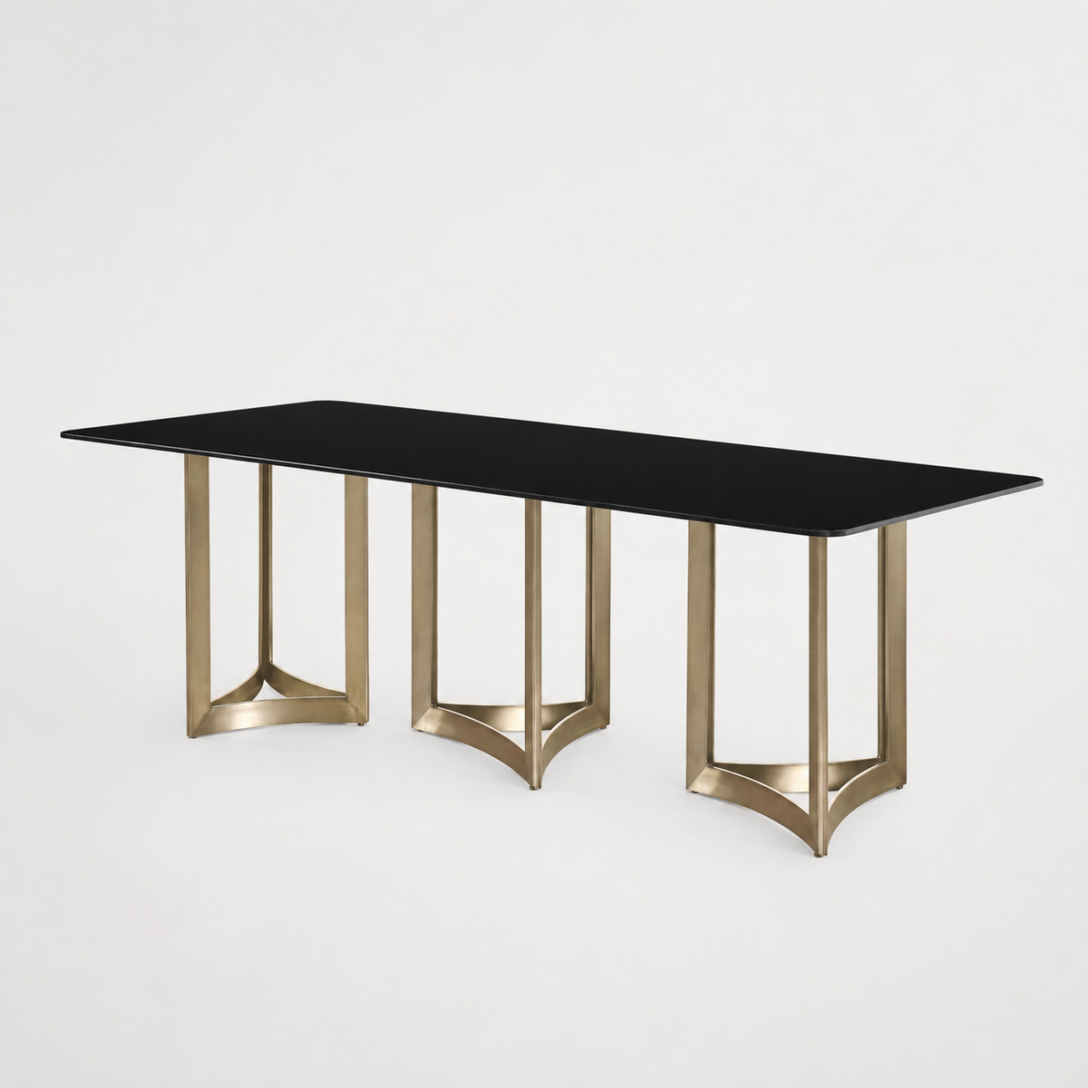 Alexa Dining Table Gold Base and 240 CM Black Marble