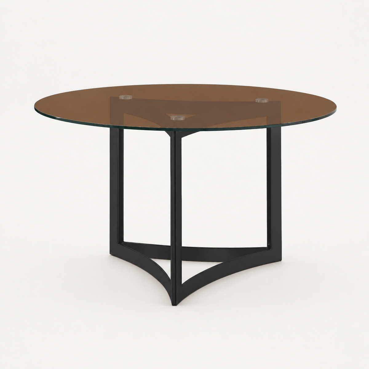 Alexa Dining Table Black Base and 130 CM Round Gold Glass