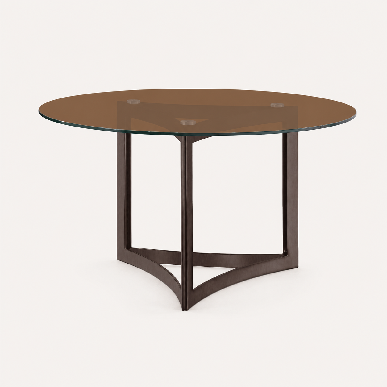 Alexa Dining Table Bronze Base and 130 CM Round Gold Glass