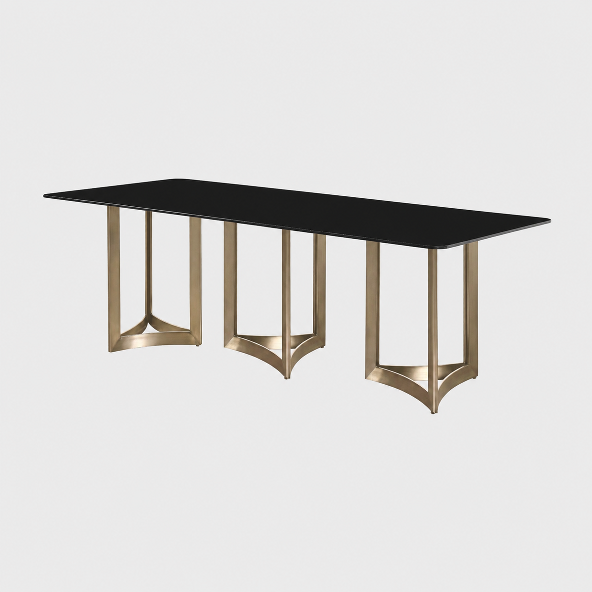 Alexa Dining Table Gold Base and 395 CM Black Glass