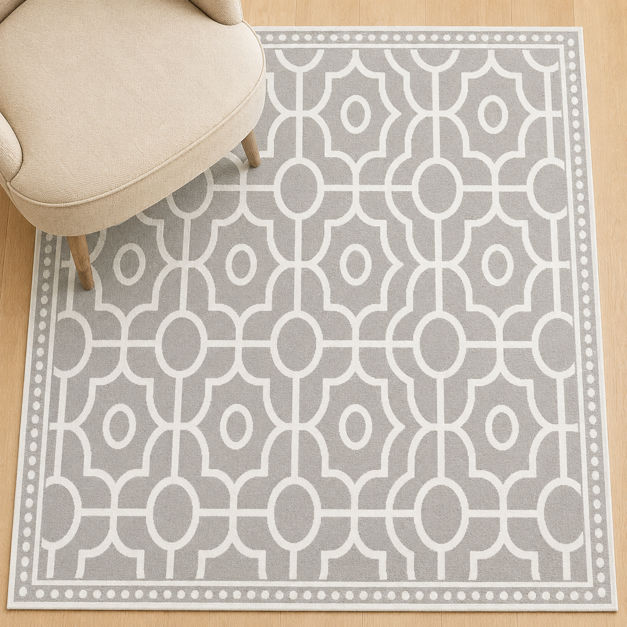 Aster Grey Geometric Rug - 160 x 235 cm