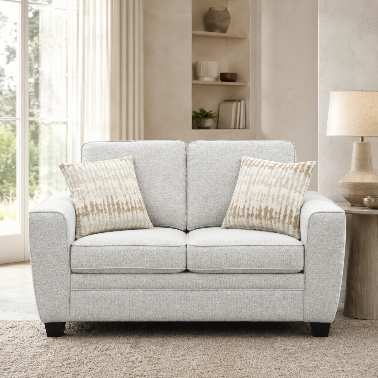 Confa Beige Loveseat With Two Pillows (154cm)