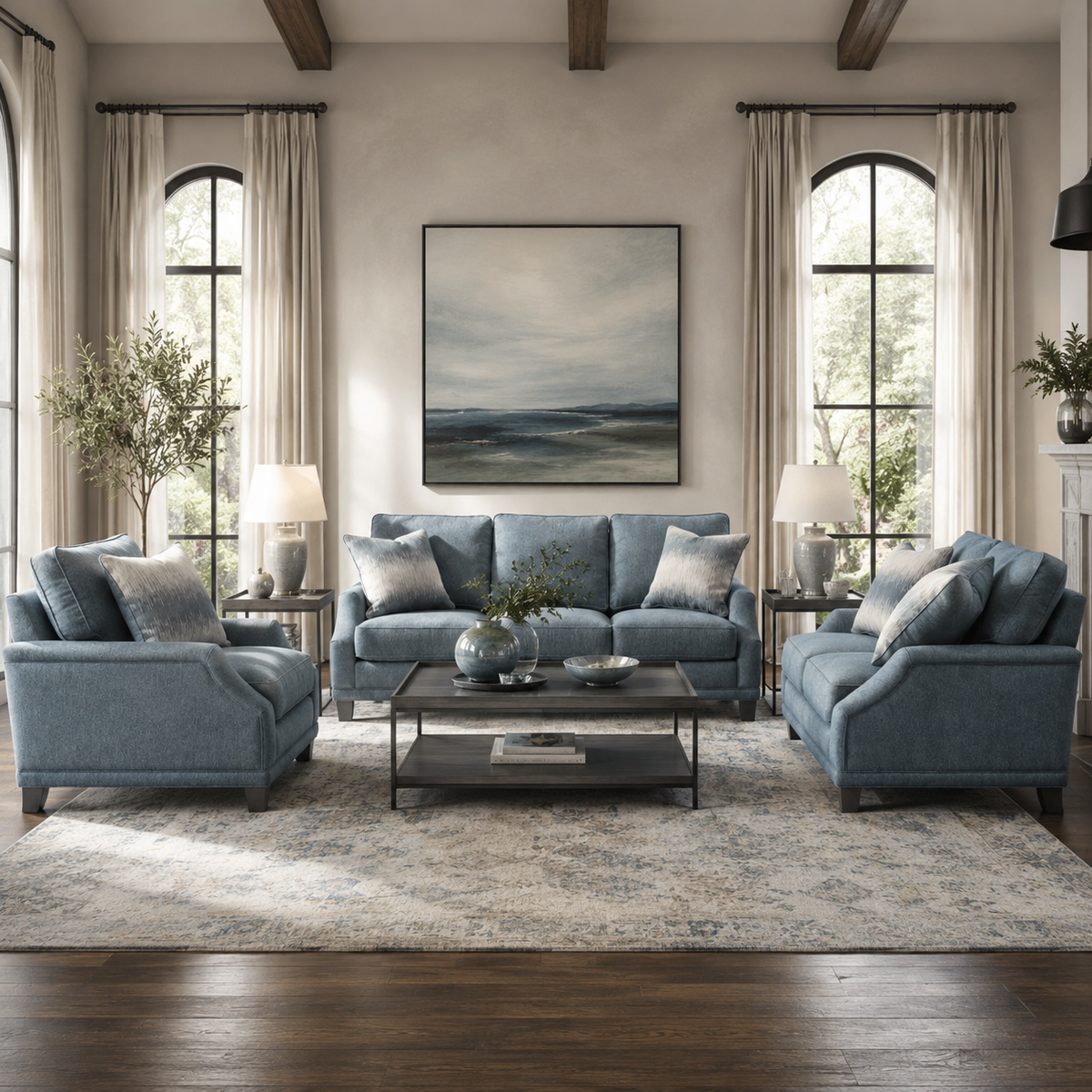 Arabella Blue Loveseat