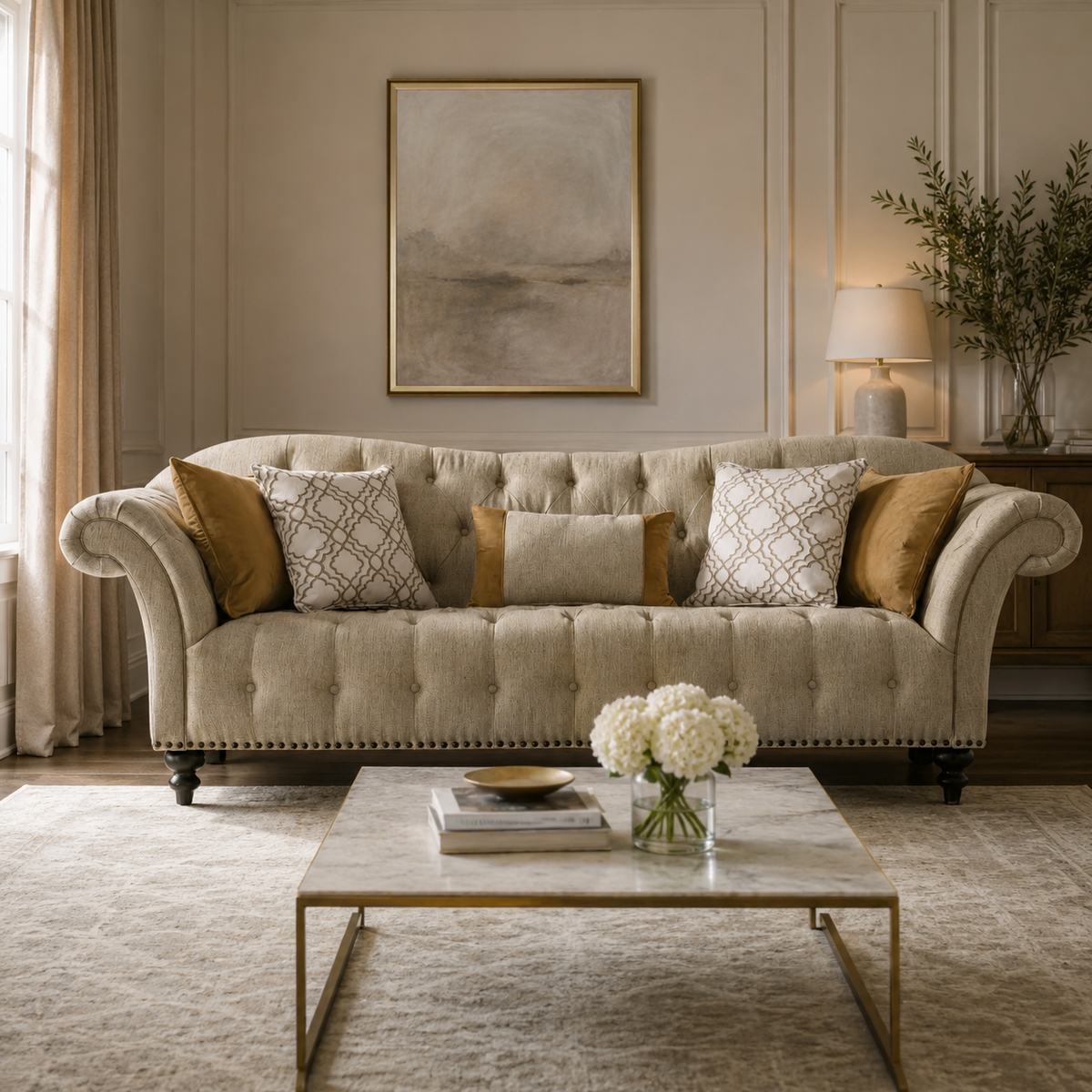 Classic Beige Sofa