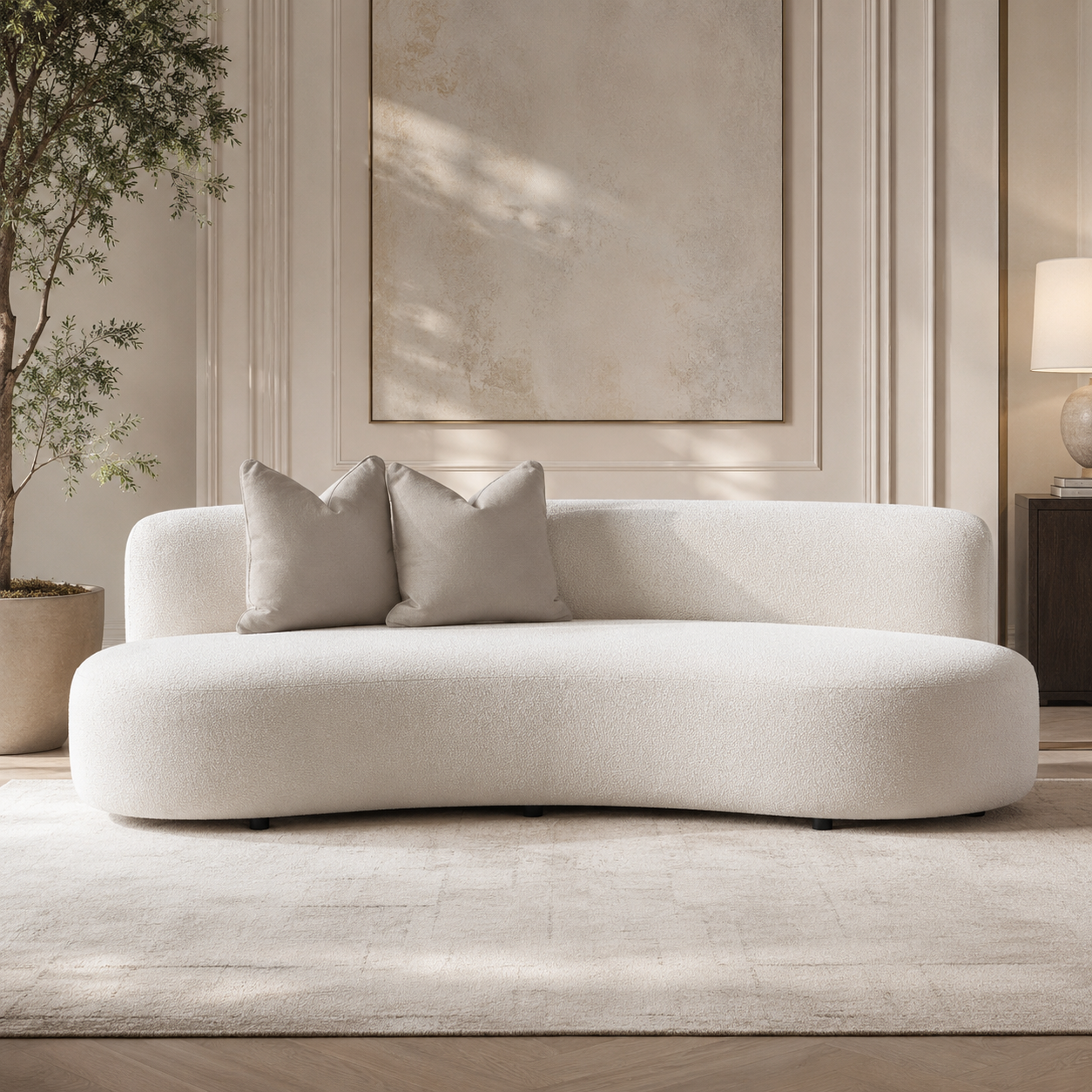 Besa Off-White Boucle Sofa