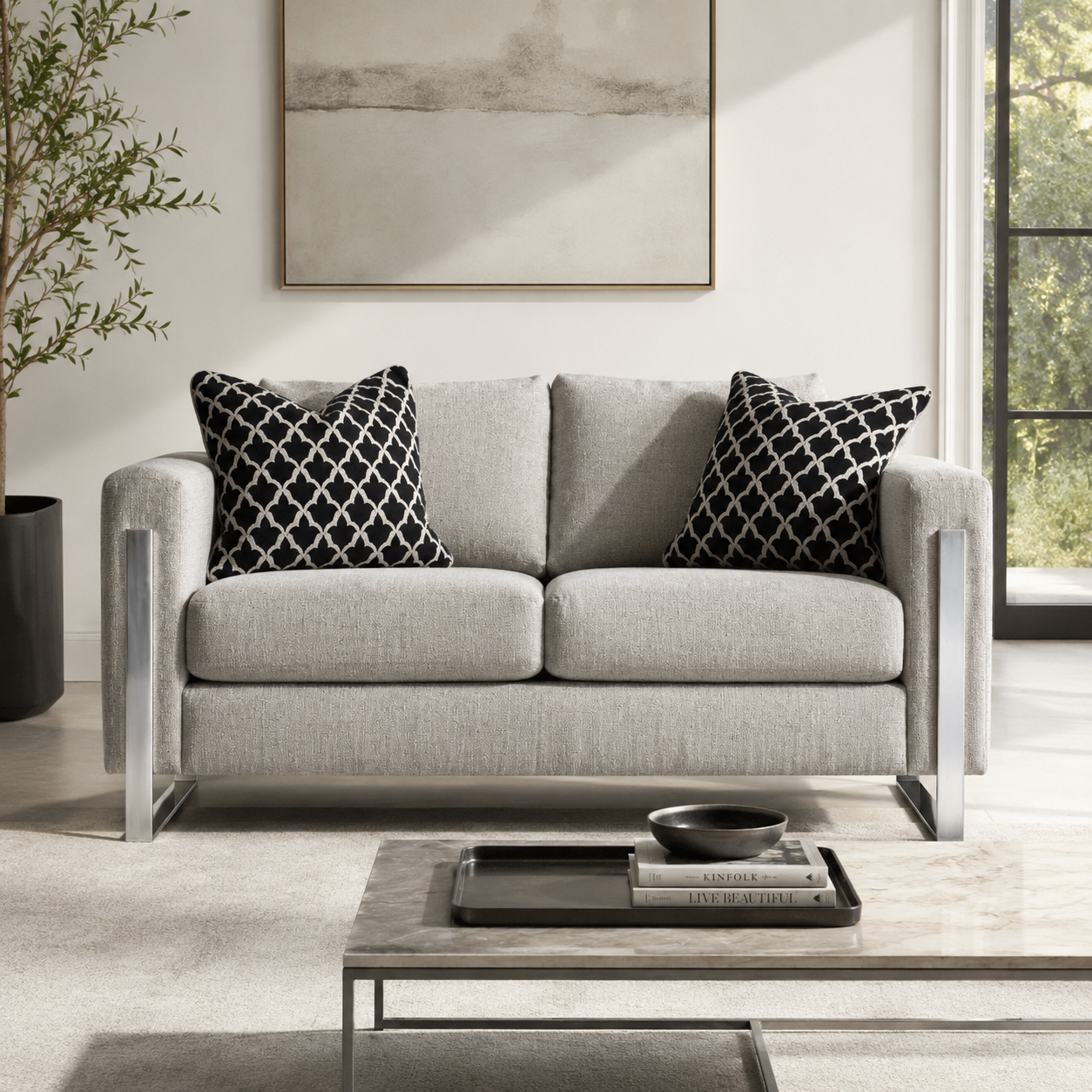 Najla Grey Loveseat (164cm)