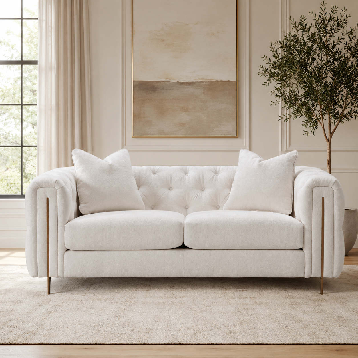 Sofia Beige Loveseat W182