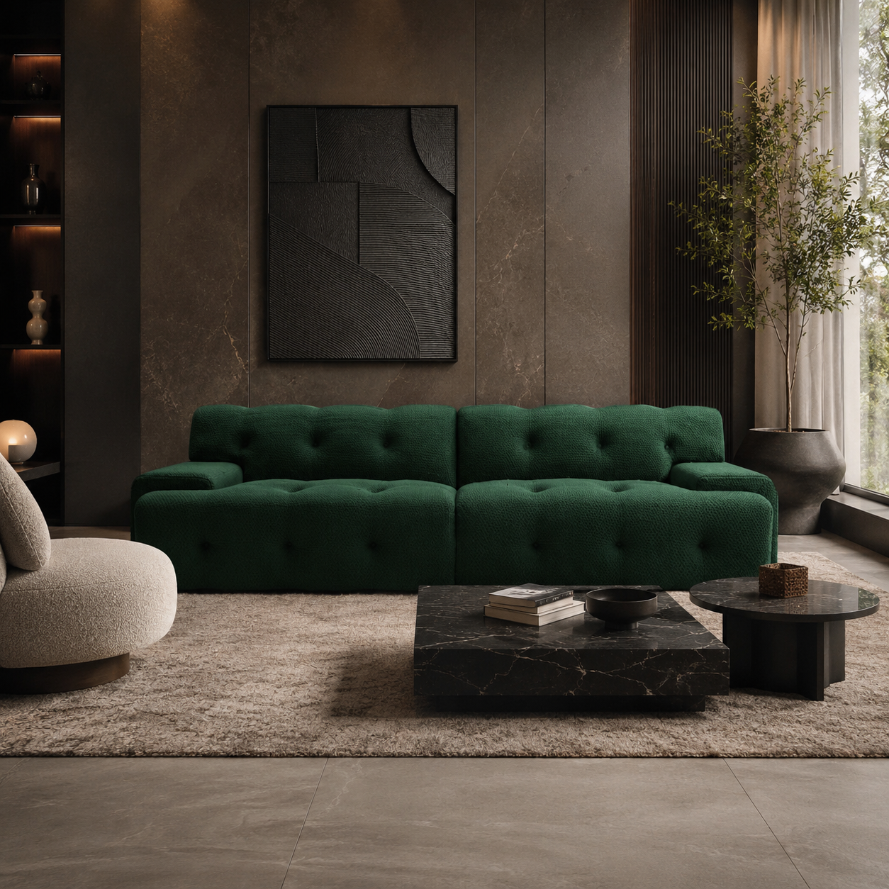 Verdite Dark Green 3 Seater Sofa
