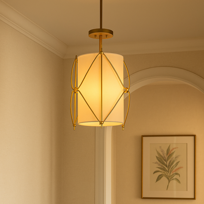 ثريا معدنية بثلاثة أضواء بتصميم عقدة