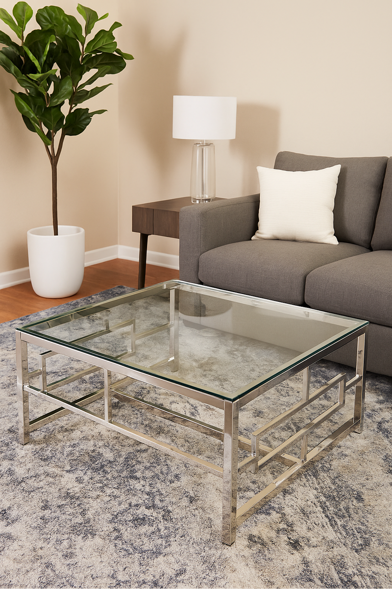 طاولة قهوة فضية