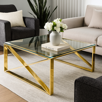 طاولة قهوة ذهبية