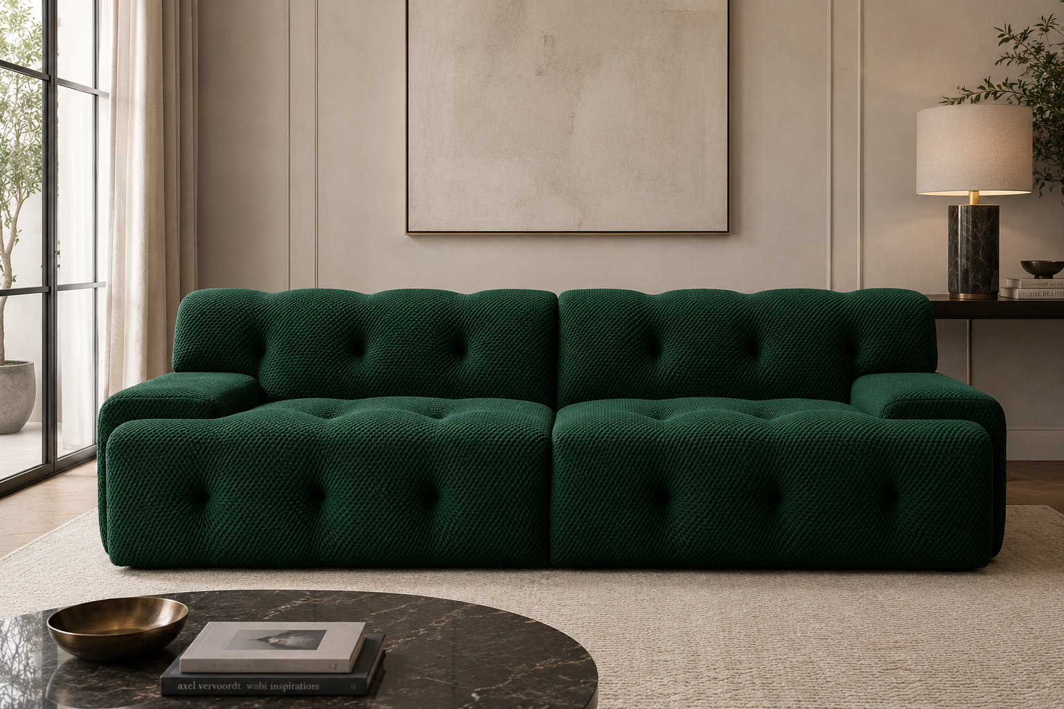 Verdite Dark Green 4 Seater Sofa