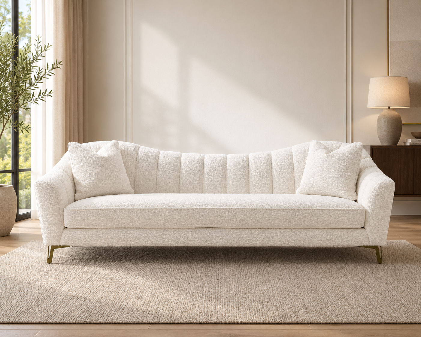 Luca Ivory 4 Seater Sofa W252