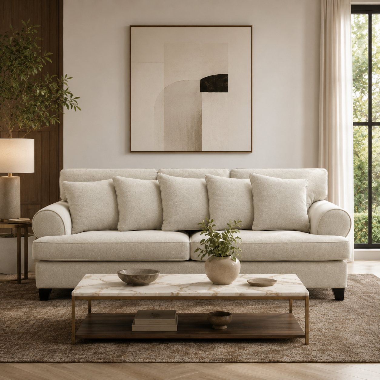 Almeria Grey 4 Seater Sofa