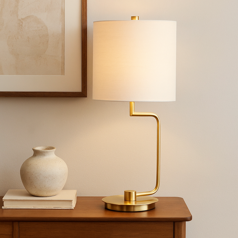METAL TABLE LAMP 21", GOLD