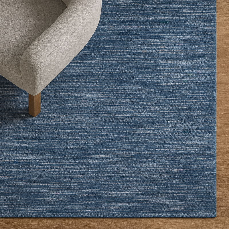 striped Blue and white rug