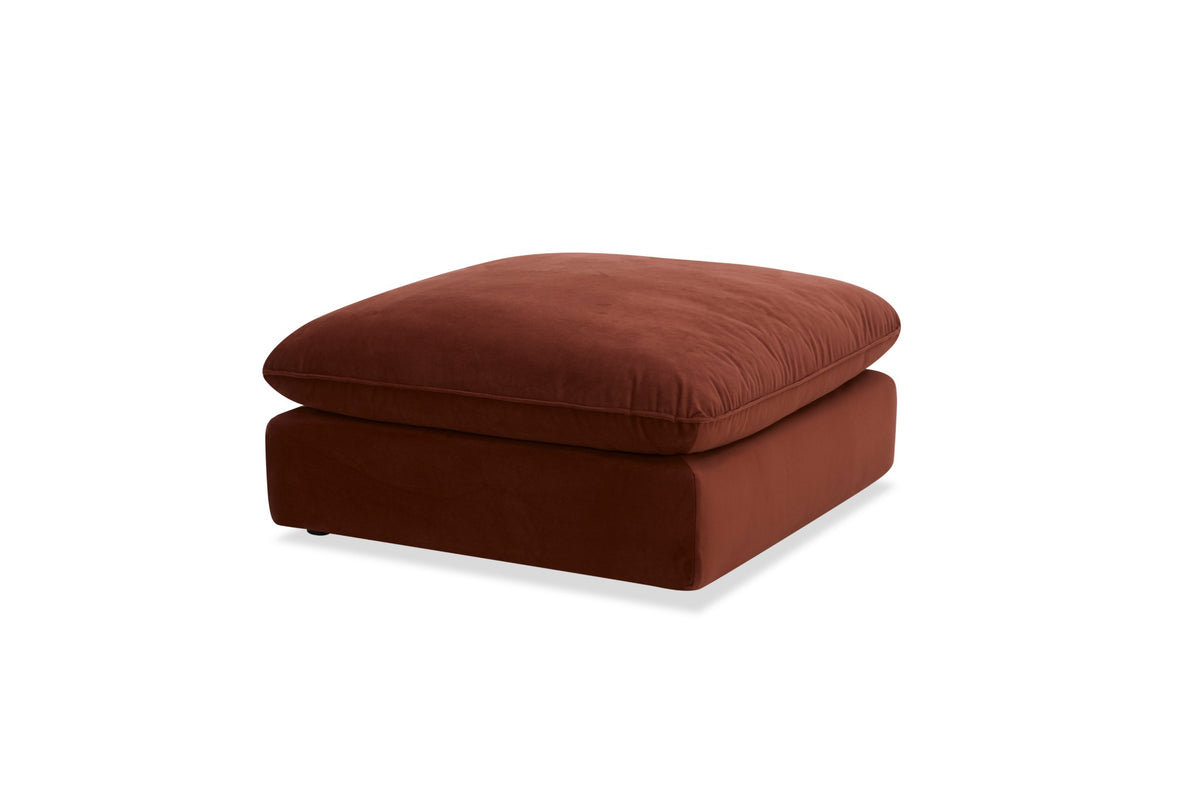 Bologna Mahogany Brown Ottoman