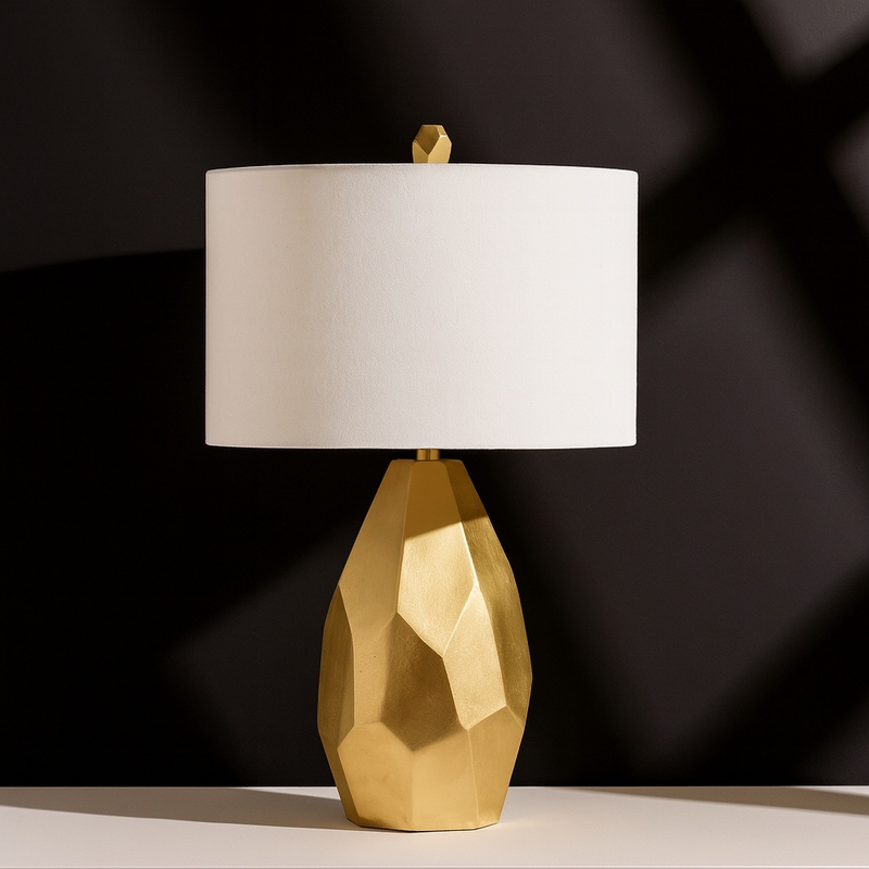 Roxy Table Lamp  25"Ht.,Resin  Shiny Gold Finish  14 x 14 x
