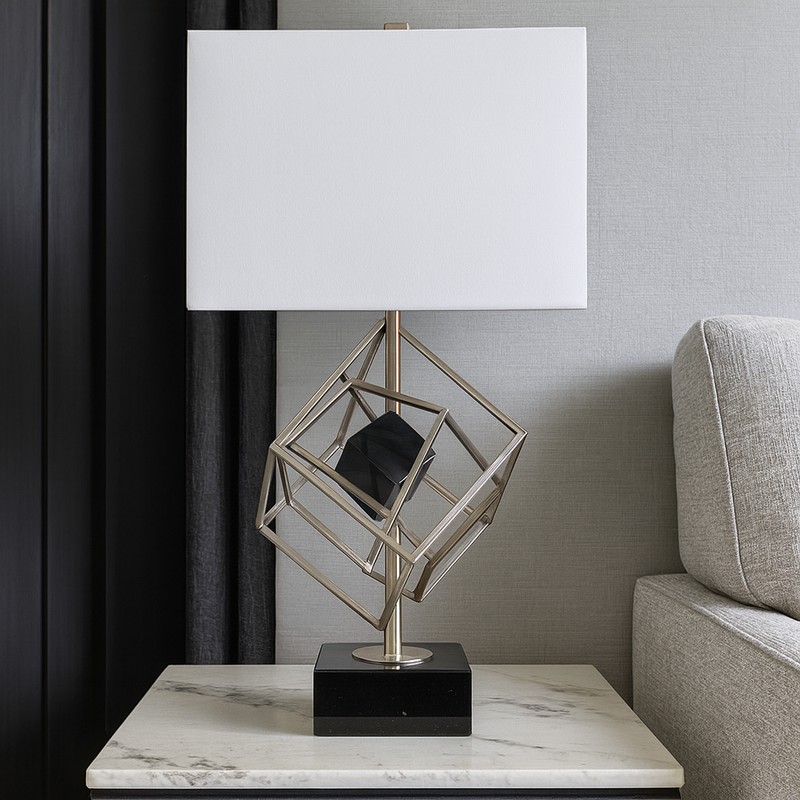 Ashby Gilded Silver Triple Swirl Table Lamp