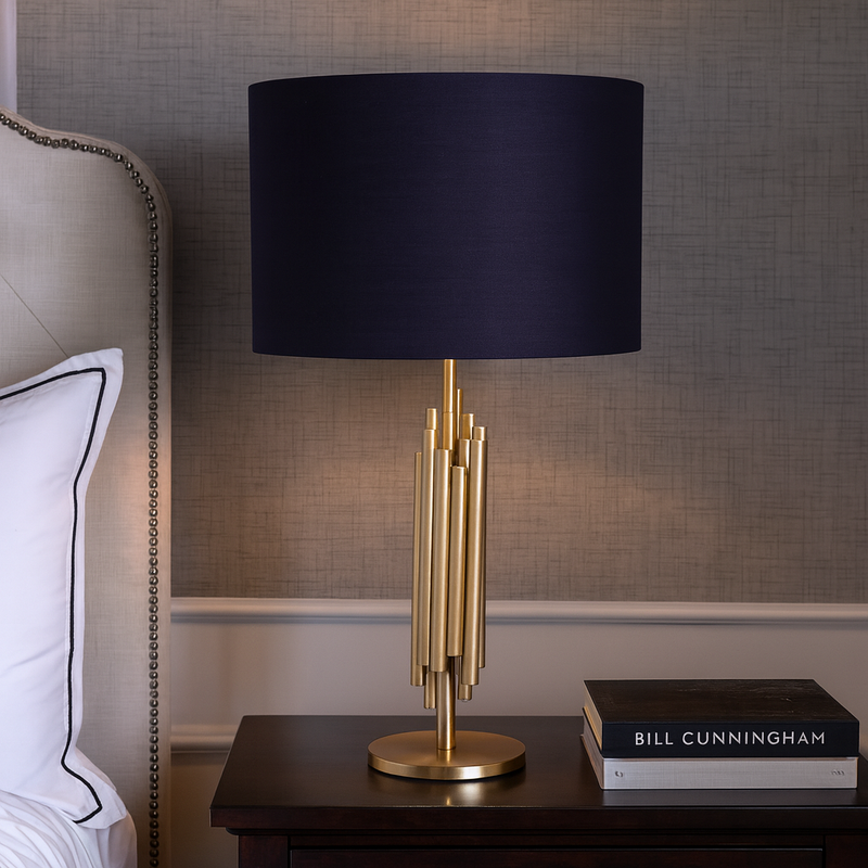 METAL 27" MULTI TUBE TABLE LAMP, GOLD