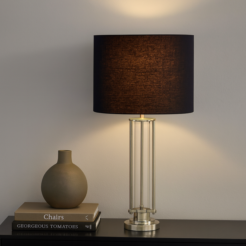 ALUMINUM 36" INDUSTRIAL TABLELAMP, SILVER