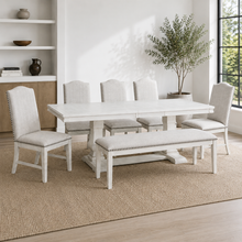 Hestigan Dining Set  6 Chairs W Bench