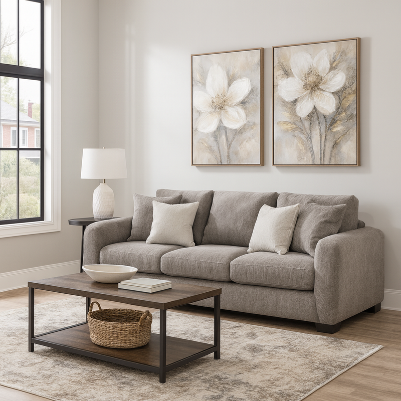 كنبة ريفربانكس بني بسعة 4 مقاعد