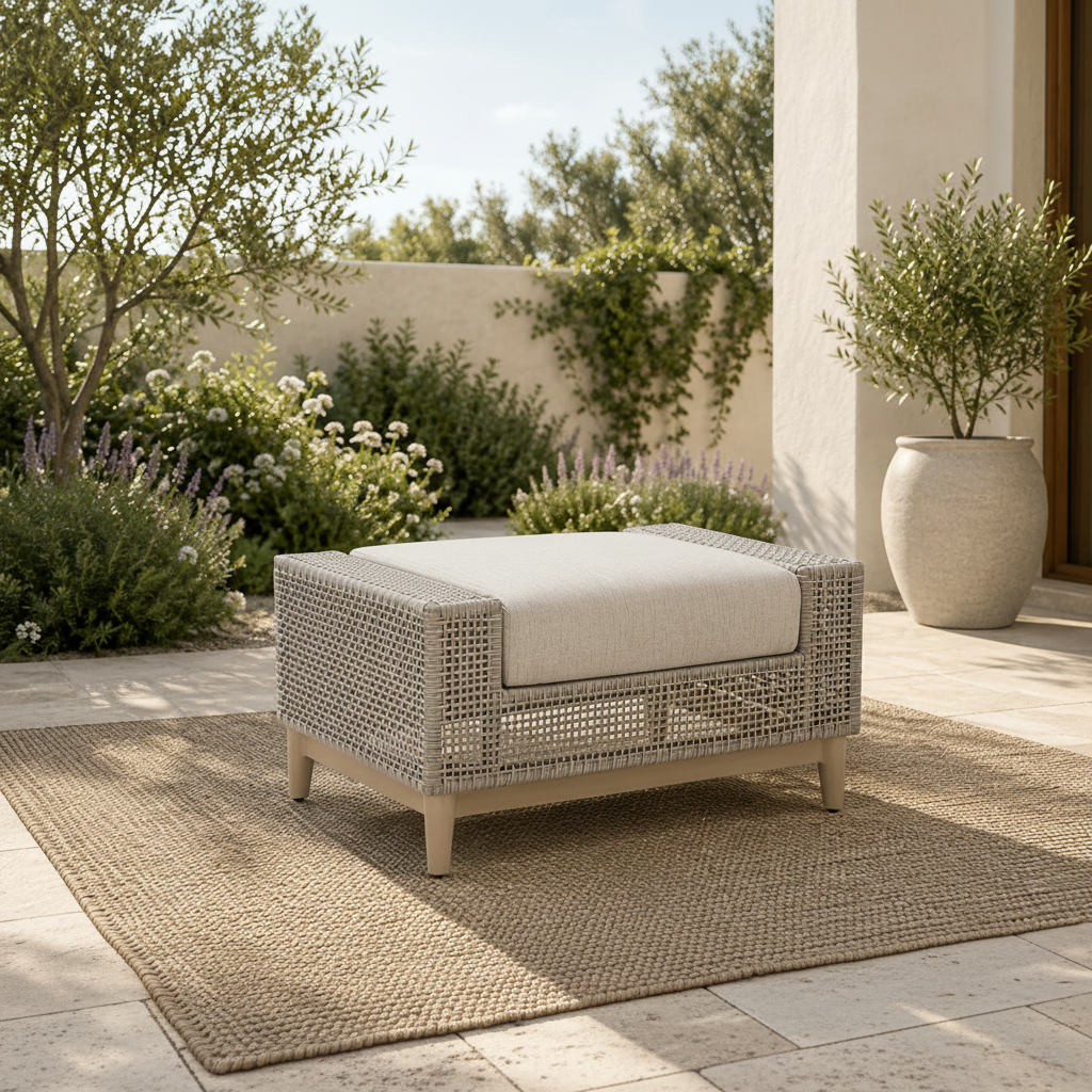 Seton Creek Outdoor Ottoman with Cushion