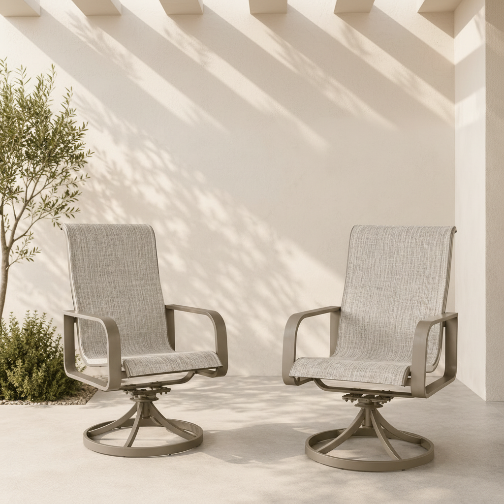 Beach Front Sling Swivel Chair (Set of 2)