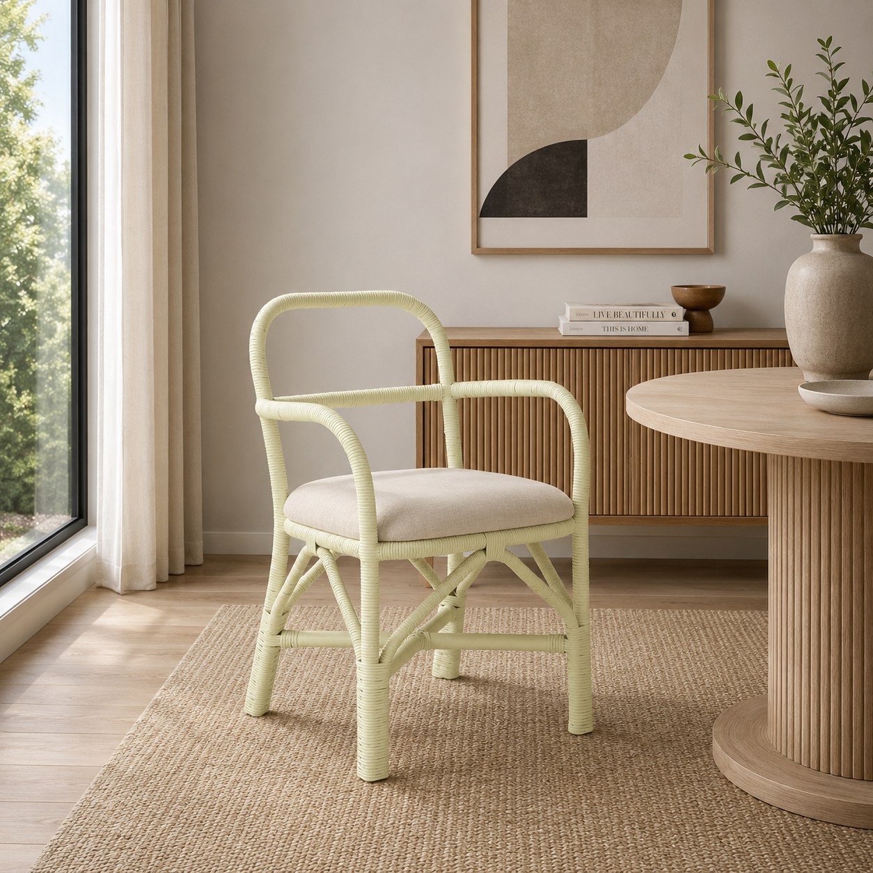 Ginny Cream Rattan Dining Chair