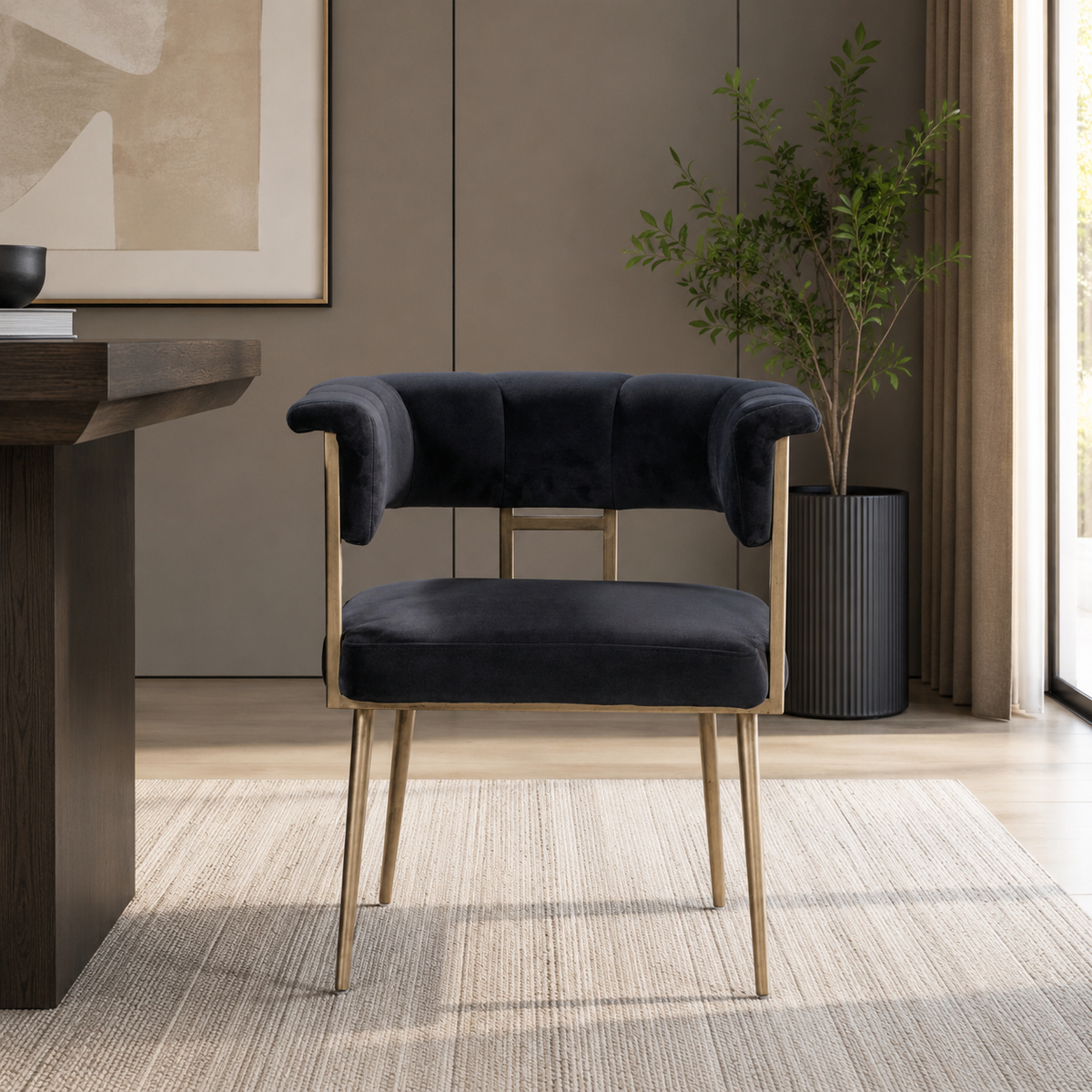 Astrid Grey Velvet Chair