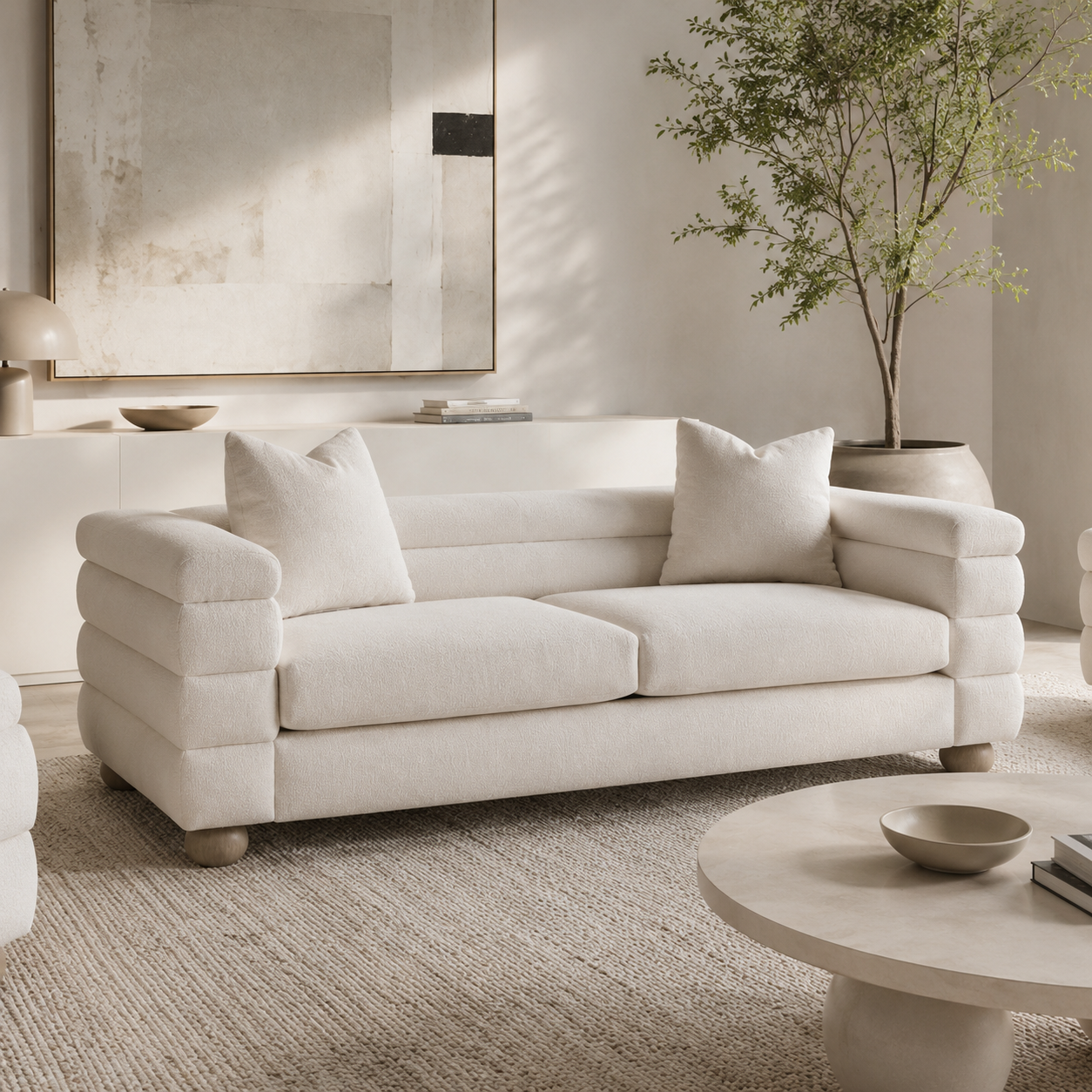 Urban Retreat Cream Loveseat W173