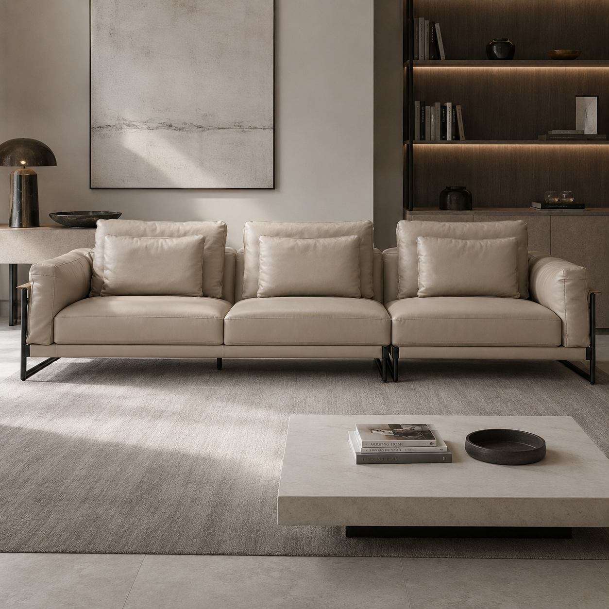 Frost Light Beige Sofas (324cm)