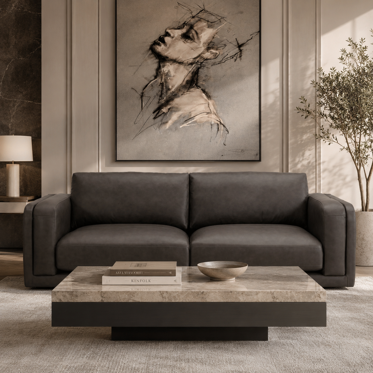 Densler Black 3.5 Seater Sofa