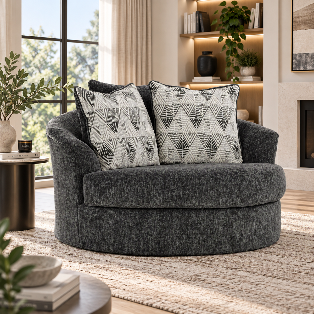 Biddeford Oversized Swivel Accent Chair