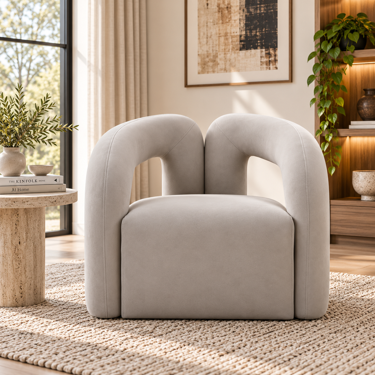 Jenn Grey Velvet Accent Chair