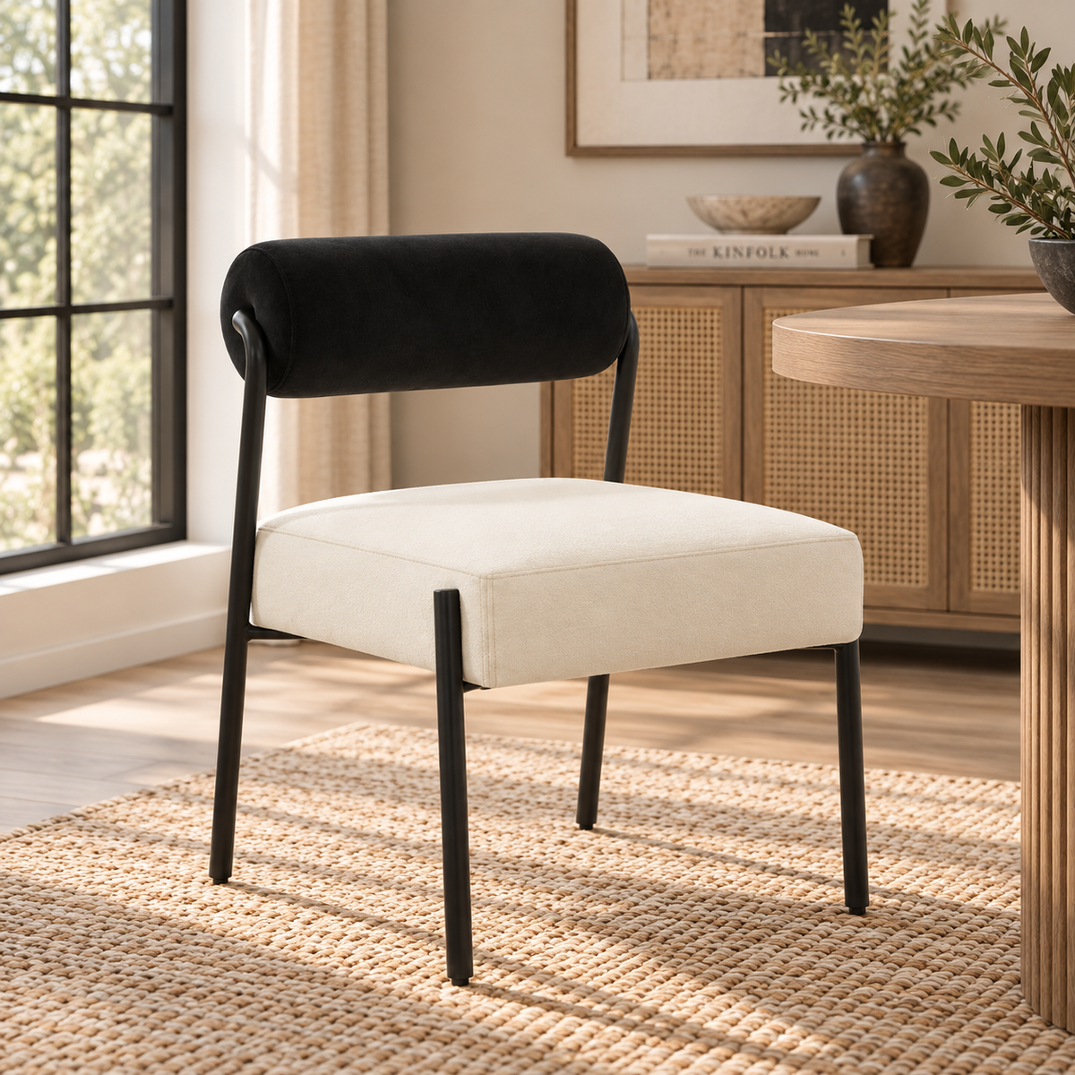 Jolene Cream Velvet Accent Chair
