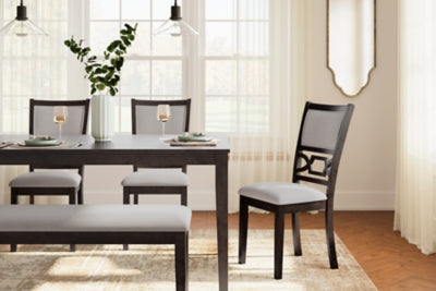 Langwest Dining Table and 4 Chairs and Bench (Set of 6)