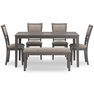 Wrenning Dining Table and 4 Chairs and Bench (Set of 6)
